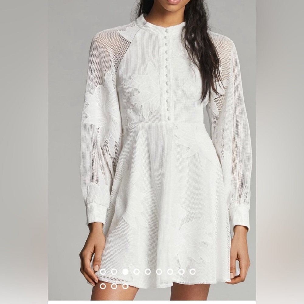 Anthropologie Mare Mare Sabine Embroidered Mini Dress size Small